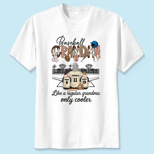 Baseball Grandma Like A Regular Grandma Only Cooler - Personalized T-Shirt, Gift For Sport Mom/ Grandma, Sport Lovers  Ezcustomize