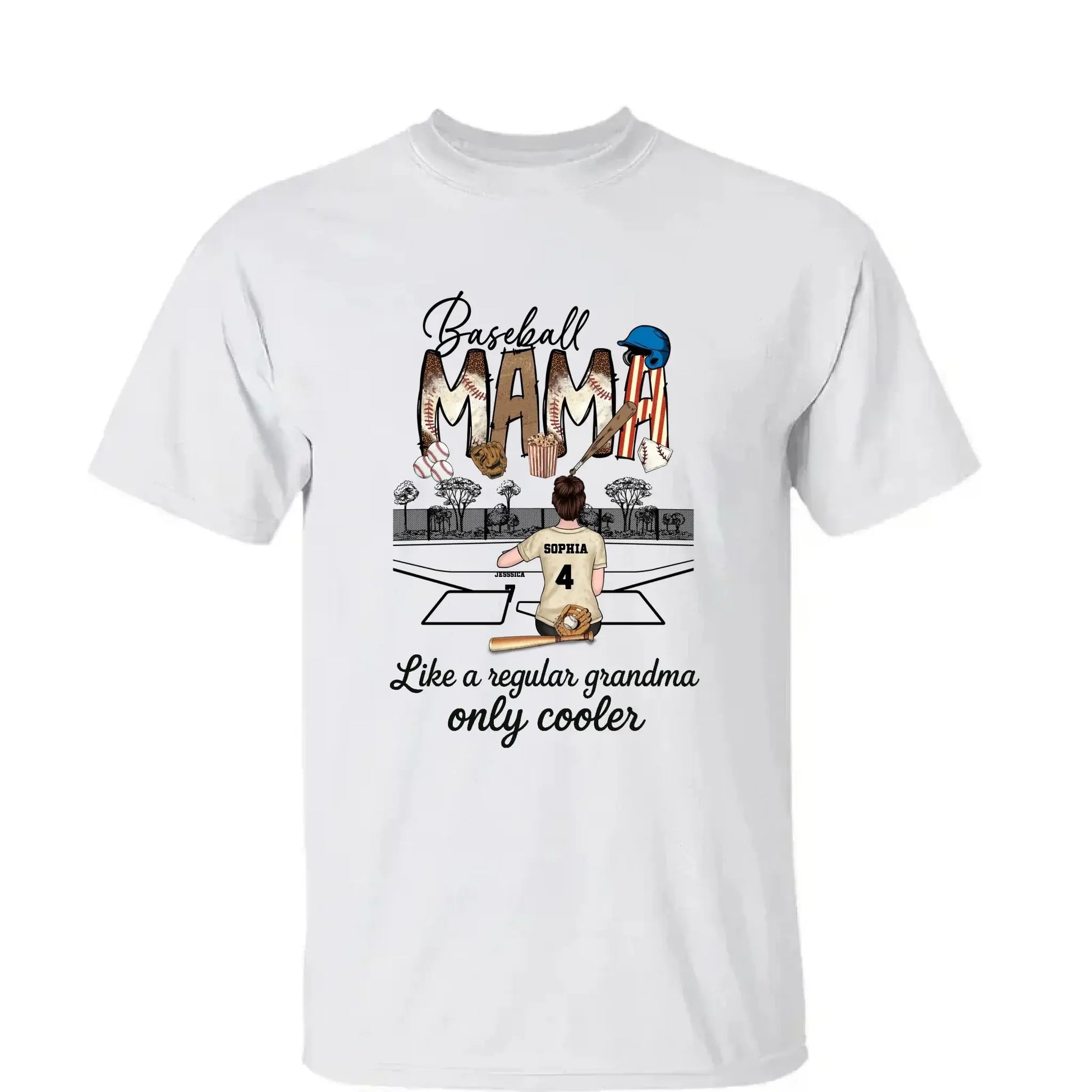 Baseball Grandma Like A Regular Grandma Only Cooler - Personalized T-Shirt, Gift For Sport Mom/ Grandma, Sport Lovers  Ezcustomize