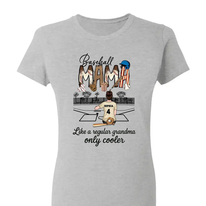 Baseball Grandma Like A Regular Grandma Only Cooler - Personalized T-Shirt, Gift For Sport Mom/ Grandma, Sport Lovers  Ezcustomize