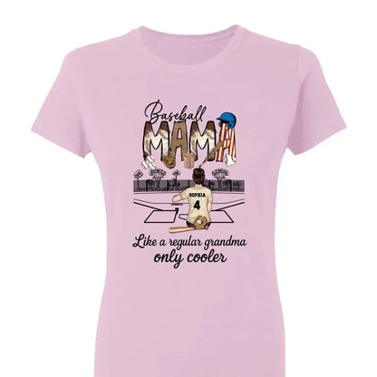 Baseball Grandma Like A Regular Grandma Only Cooler - Personalized T-Shirt, Gift For Sport Mom/ Grandma, Sport Lovers  Ezcustomize
