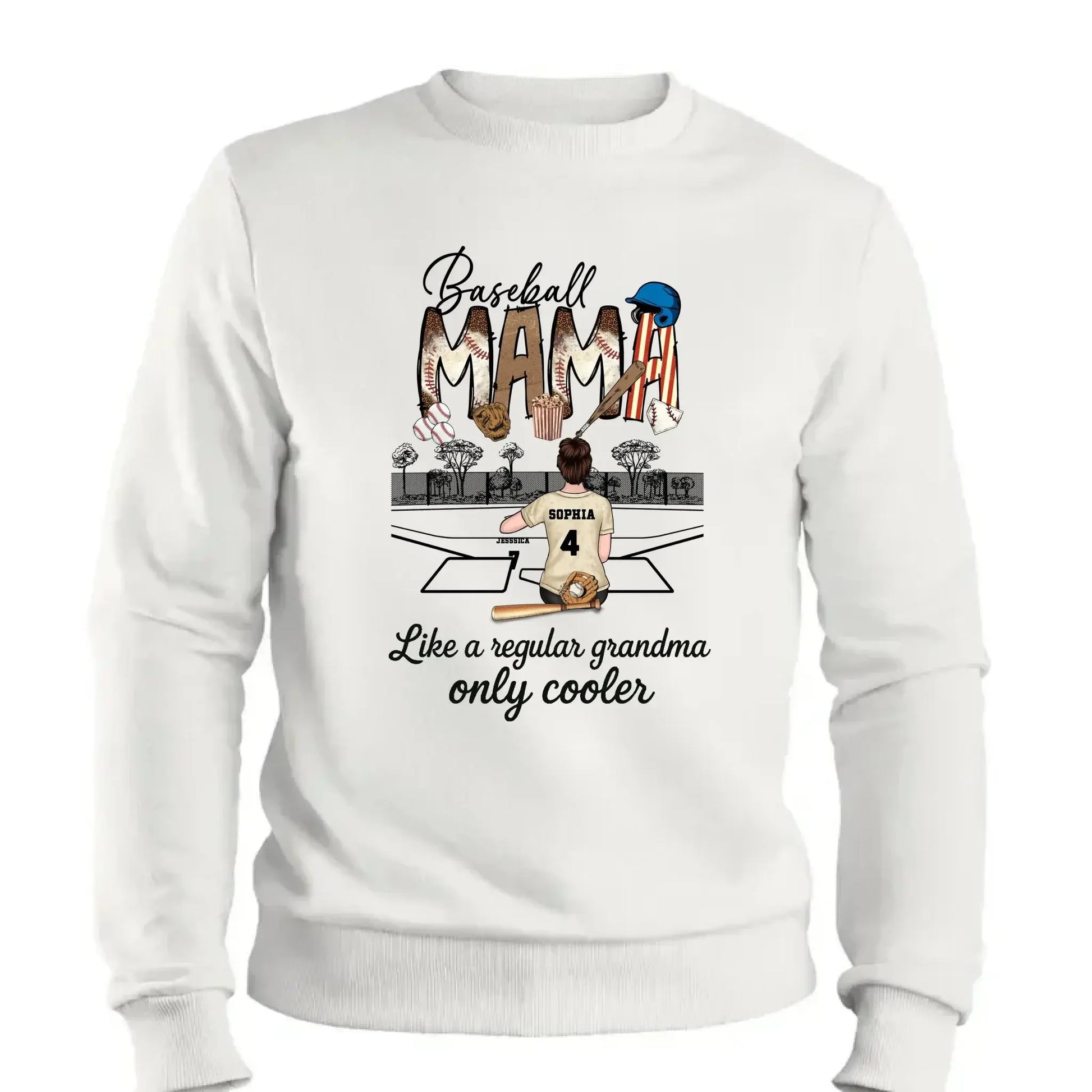 Baseball Grandma Like A Regular Grandma Only Cooler - Personalized T-Shirt, Gift For Sport Mom/ Grandma, Sport Lovers  Ezcustomize
