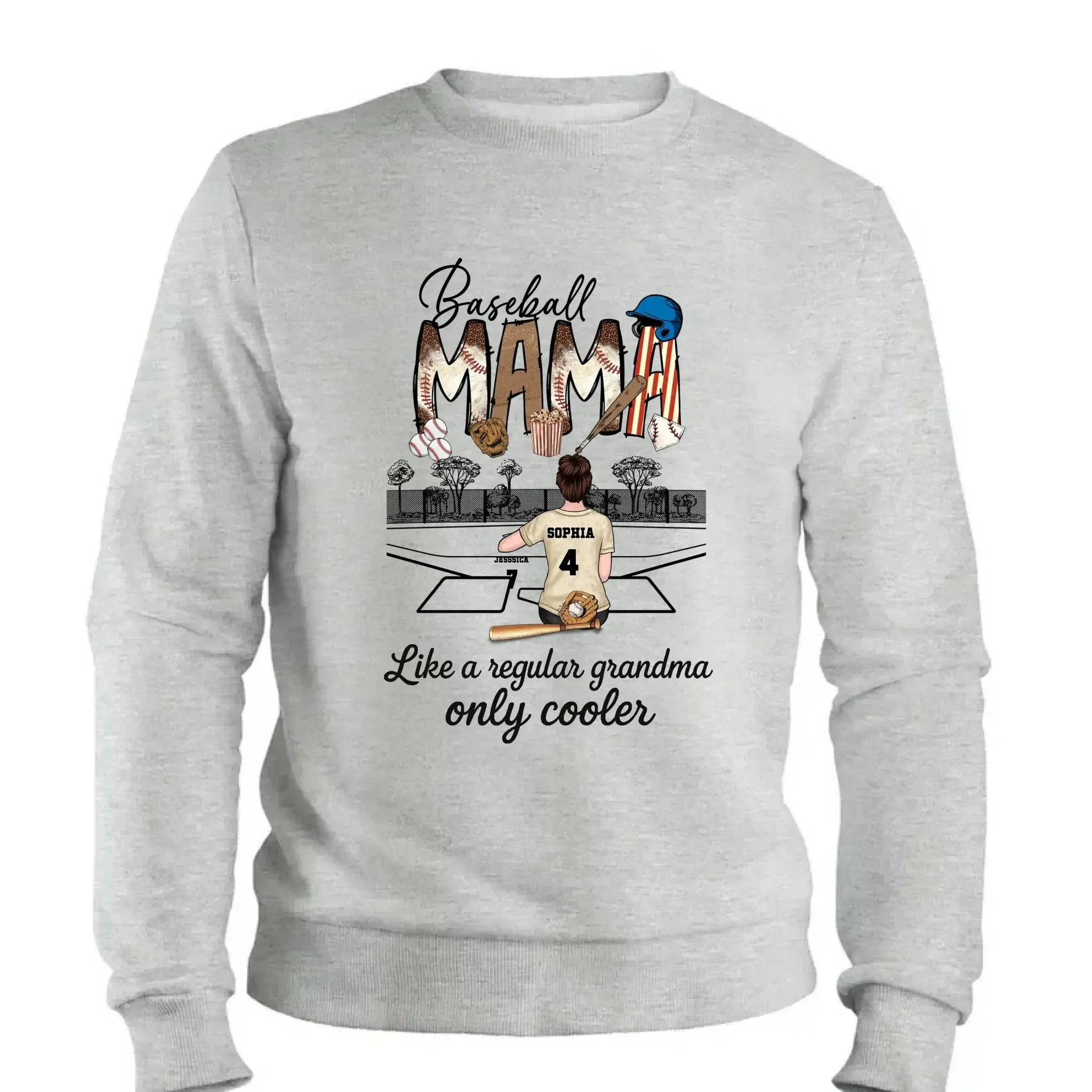 Baseball Grandma Like A Regular Grandma Only Cooler - Personalized T-Shirt, Gift For Sport Mom/ Grandma, Sport Lovers  Ezcustomize