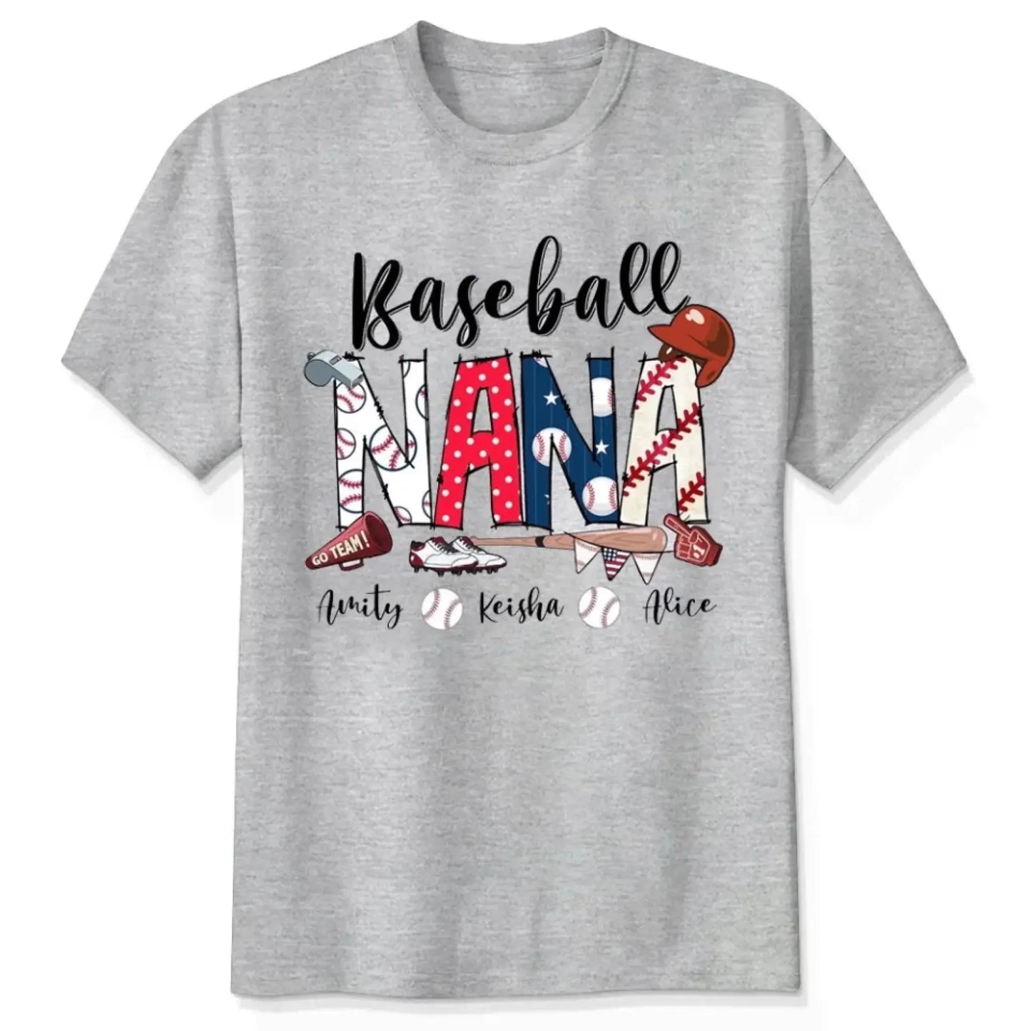 Baseball Grandma T-Shirt – Personalized T-Shirt with Grandkids’ Names – Custom Game Day Gift for Proud Sports Grandmas  Ezcustomize
