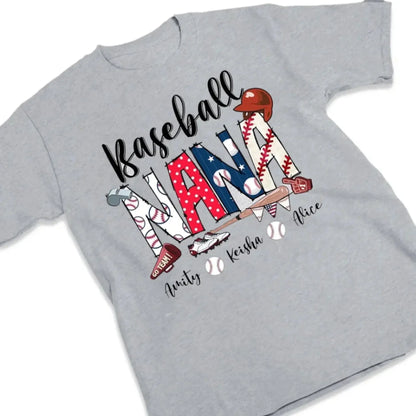 Baseball Grandma T-Shirt – Personalized T-Shirt with Grandkids’ Names – Custom Game Day Gift for Proud Sports Grandmas  Ezcustomize