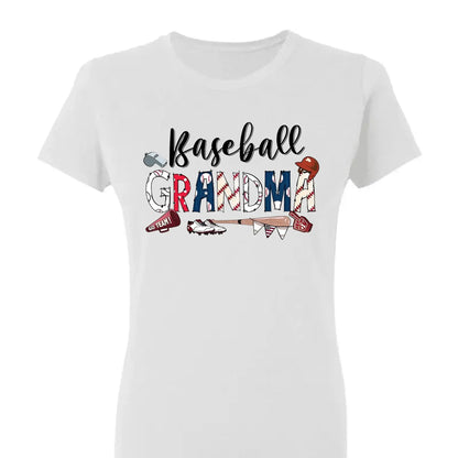 Baseball Grandma T-Shirt – Personalized T-Shirt with Grandkids’ Names – Custom Game Day Gift for Proud Sports Grandmas  Ezcustomize