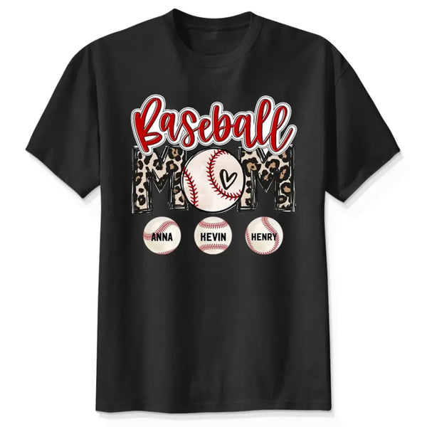 Baseball Mom Shirt – Personalized Custom T-Shirt – Game Day Gift for Proud Sports Moms with Kid’s Name