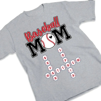 Baseball Mom & Grandma Crossword Puzzle Art – Personalized Shirt, Custom Gift for Proud Baseball Moms and Grandmas  Ezcustomize