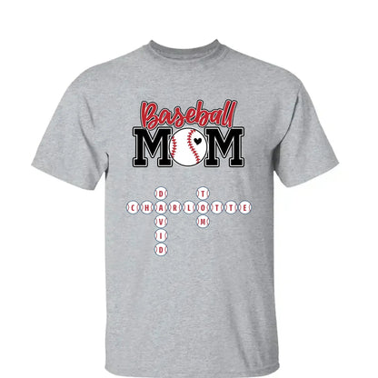 Baseball Mom & Grandma Crossword Puzzle Art – Personalized Shirt, Custom Gift for Proud Baseball Moms and Grandmas  Ezcustomize