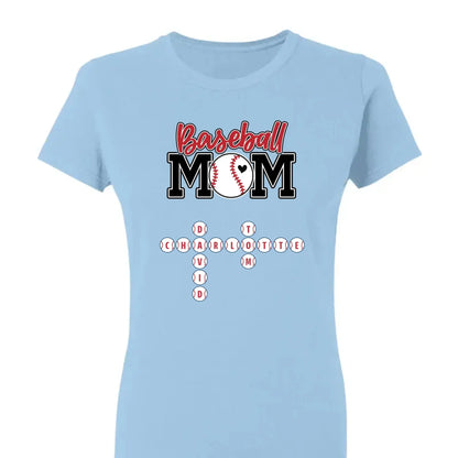 Baseball Mom & Grandma Crossword Puzzle Art – Personalized Shirt, Custom Gift for Proud Baseball Moms and Grandmas  Ezcustomize