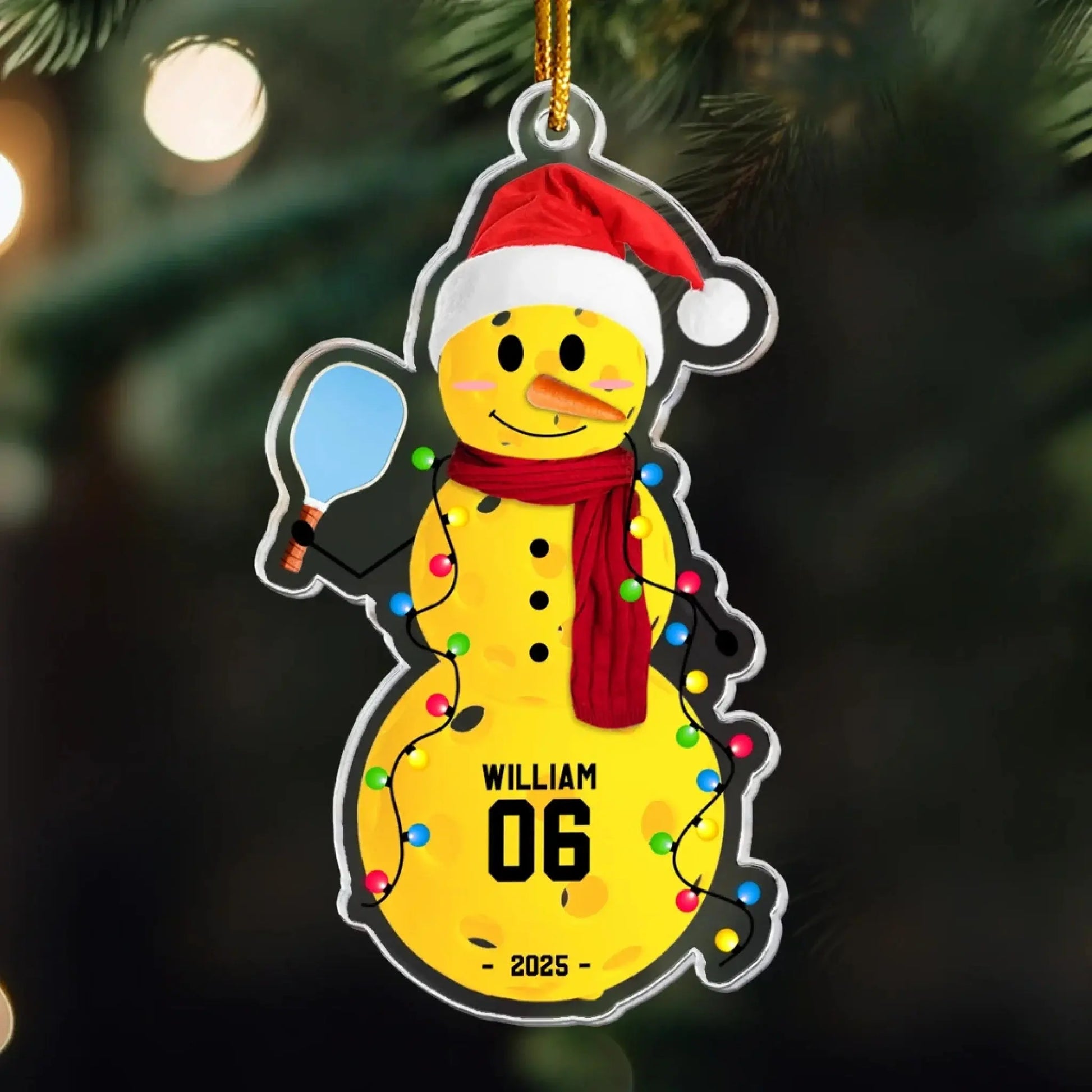 Baseball Snowman - Personalized Acrylic Ornament - Custom Christmas Gift for Players, Team Members, and Boys  Ezcustomize