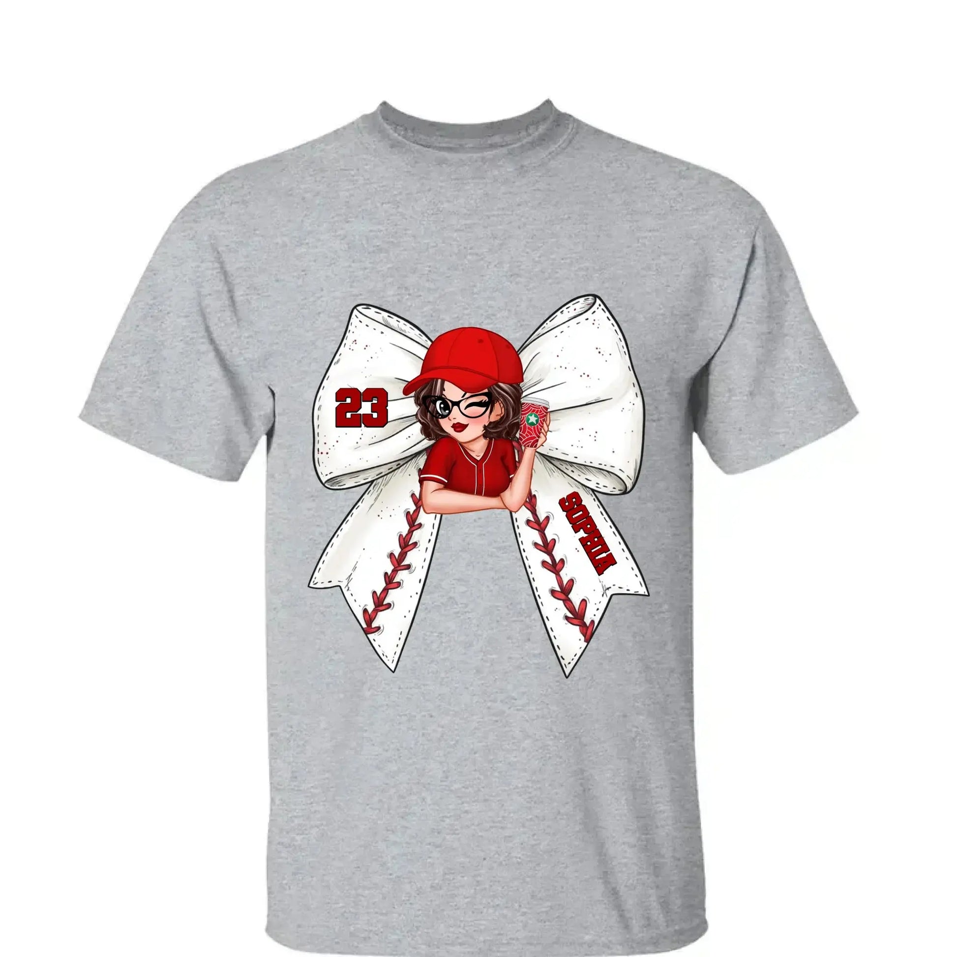 Baseball/Softball Bow Shirt with Jersey Number – Personalized T-Shirt – Custom Gift for Baseball Mom or Wife  Ezcustomize