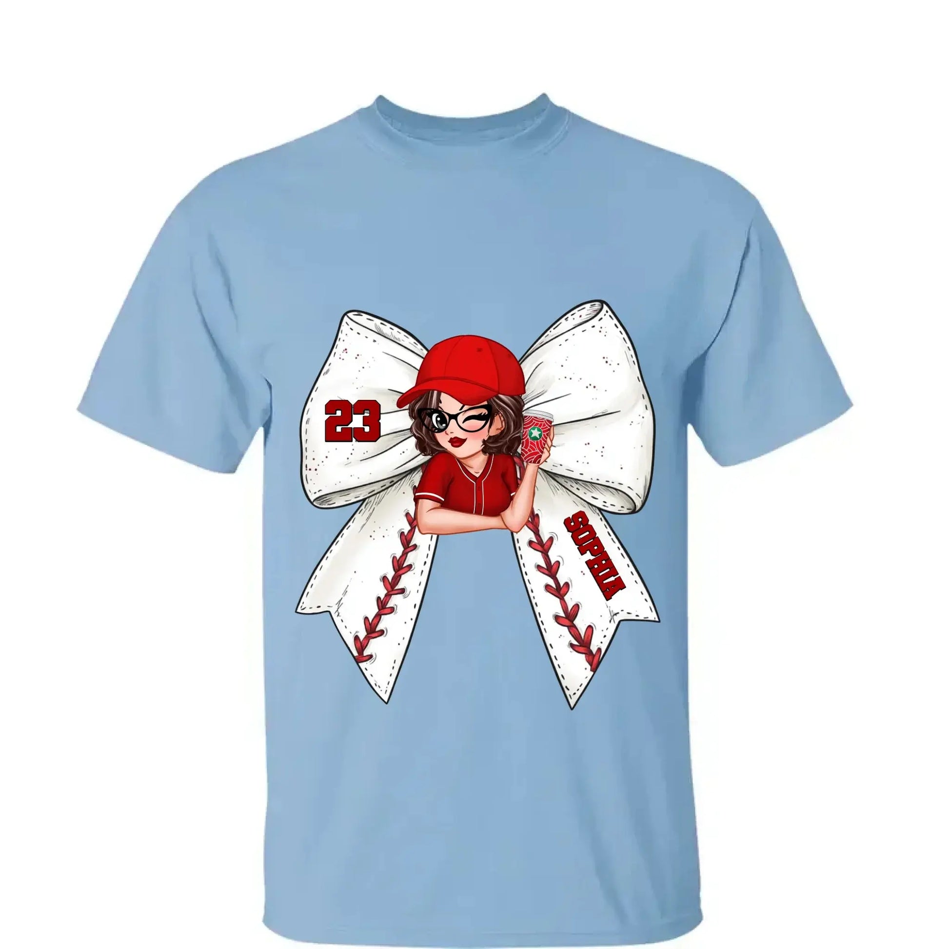 Baseball/Softball Bow Shirt with Jersey Number – Personalized T-Shirt – Custom Gift for Baseball Mom or Wife  Ezcustomize