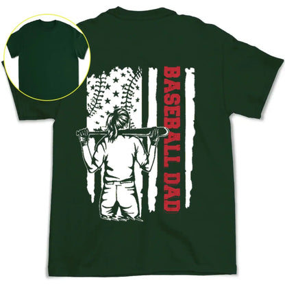 Baseball/Softball Dad Shirt – Personalized T-Shirt with Name & Number – Father’s Day Gift for Dad or Grandpa with Patriotic Design  Ezcustomize