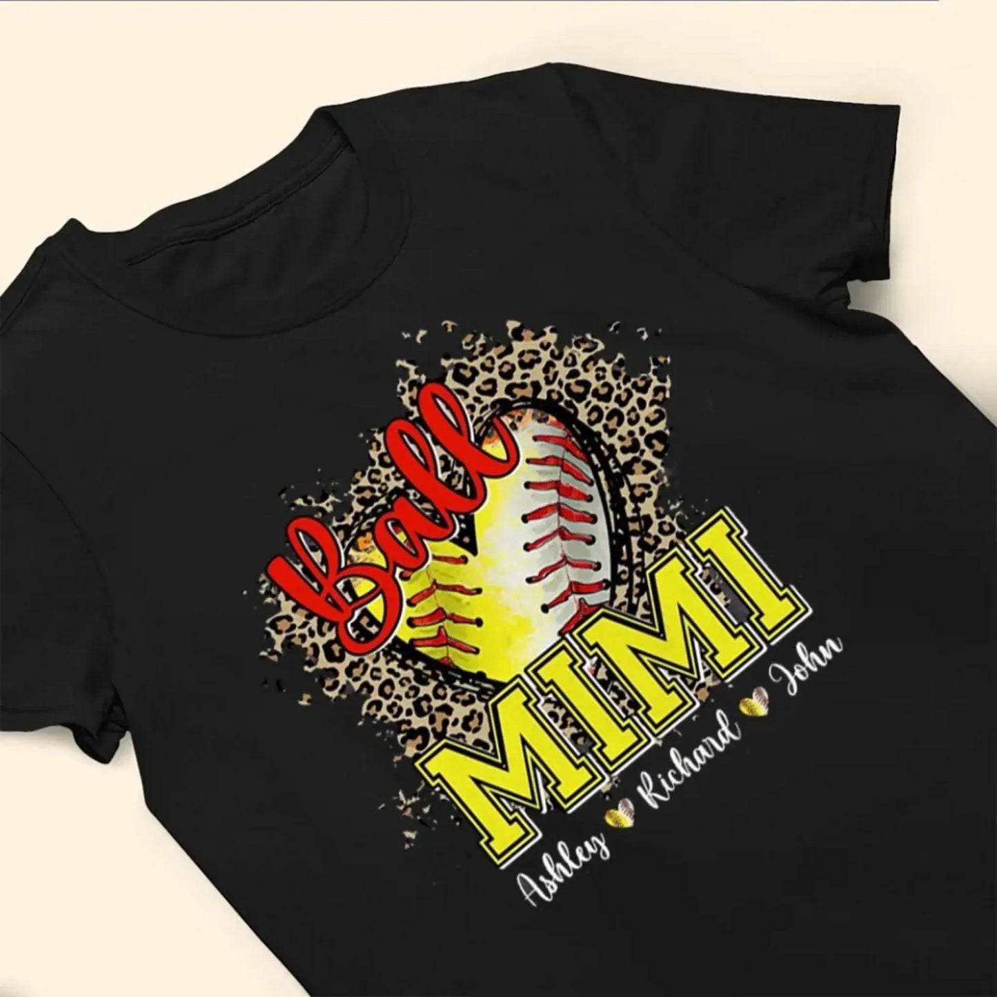 Baseball & Softball Grandma Heart Shirt – Personalized T-Shirt – Custom Sports Shirt for Proud Grandmas on Game Day or Mother’s Day  Ezcustomize