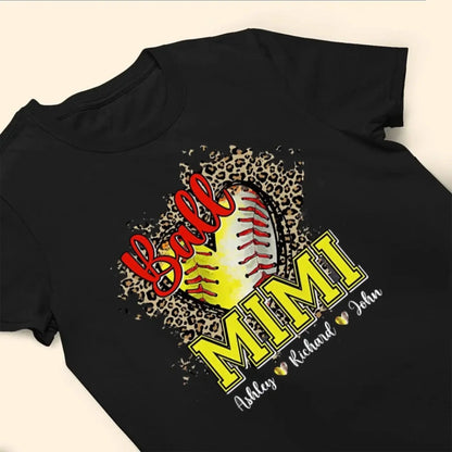 Baseball & Softball Grandma Heart Shirt – Personalized T-Shirt – Custom Sports Shirt for Proud Grandmas on Game Day or Mother’s Day  Ezcustomize