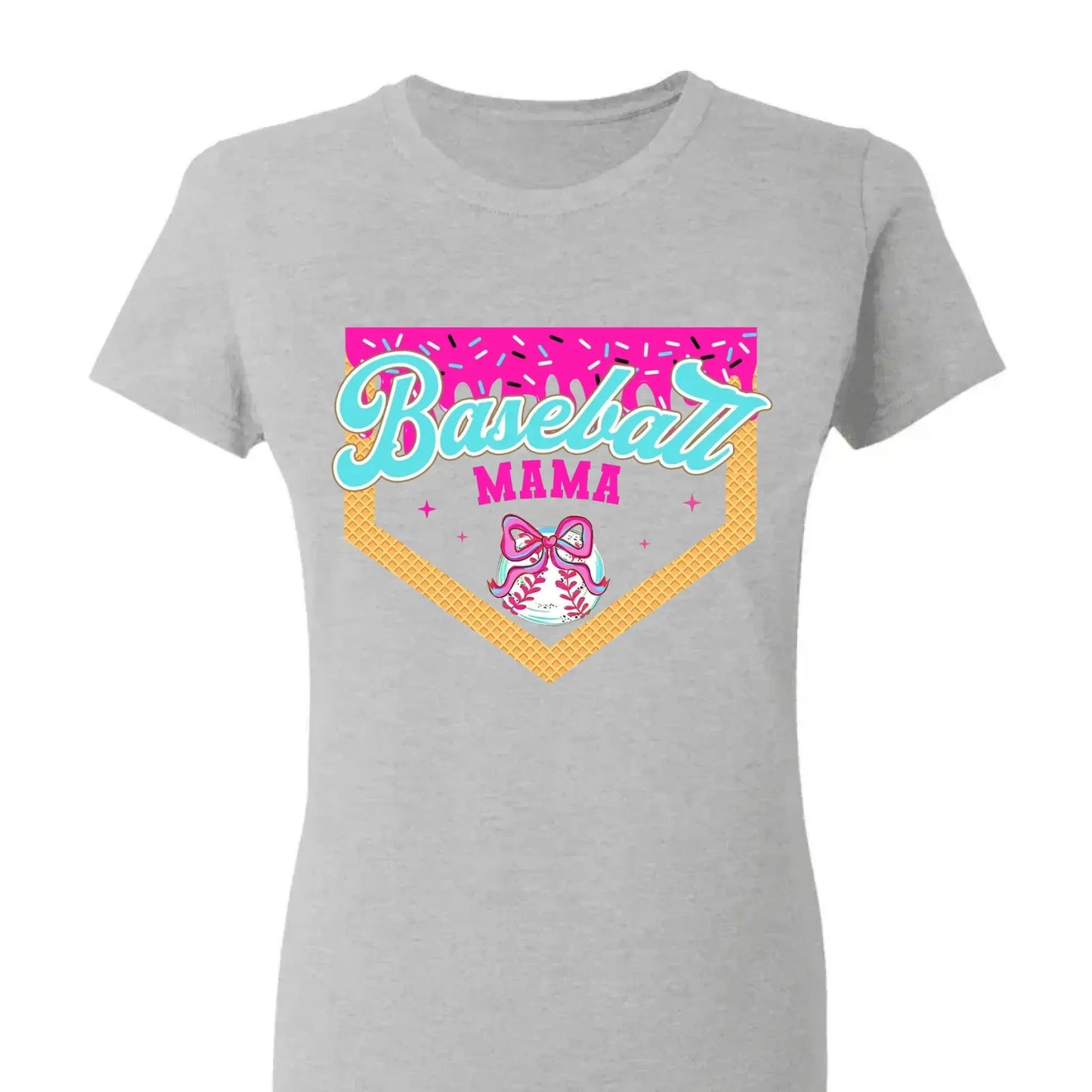 Baseball & Softball Mom/Grandma Ice Cream Drip  Personalized T-Shirt – Fun Mother’s Day Gift for Sports Moms & Grandmas  Ezcustomize