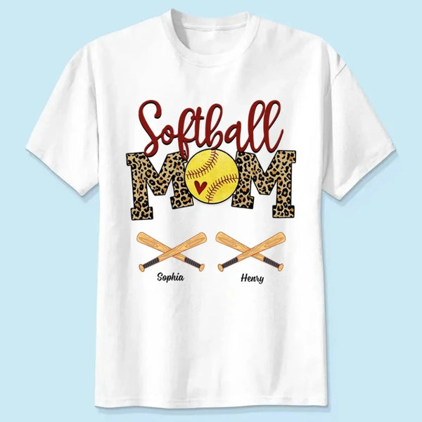 Baseball & Softball Mom Shirt – Personalized T-Shirt – Custom Gift for Proud Sports Moms with Player Name