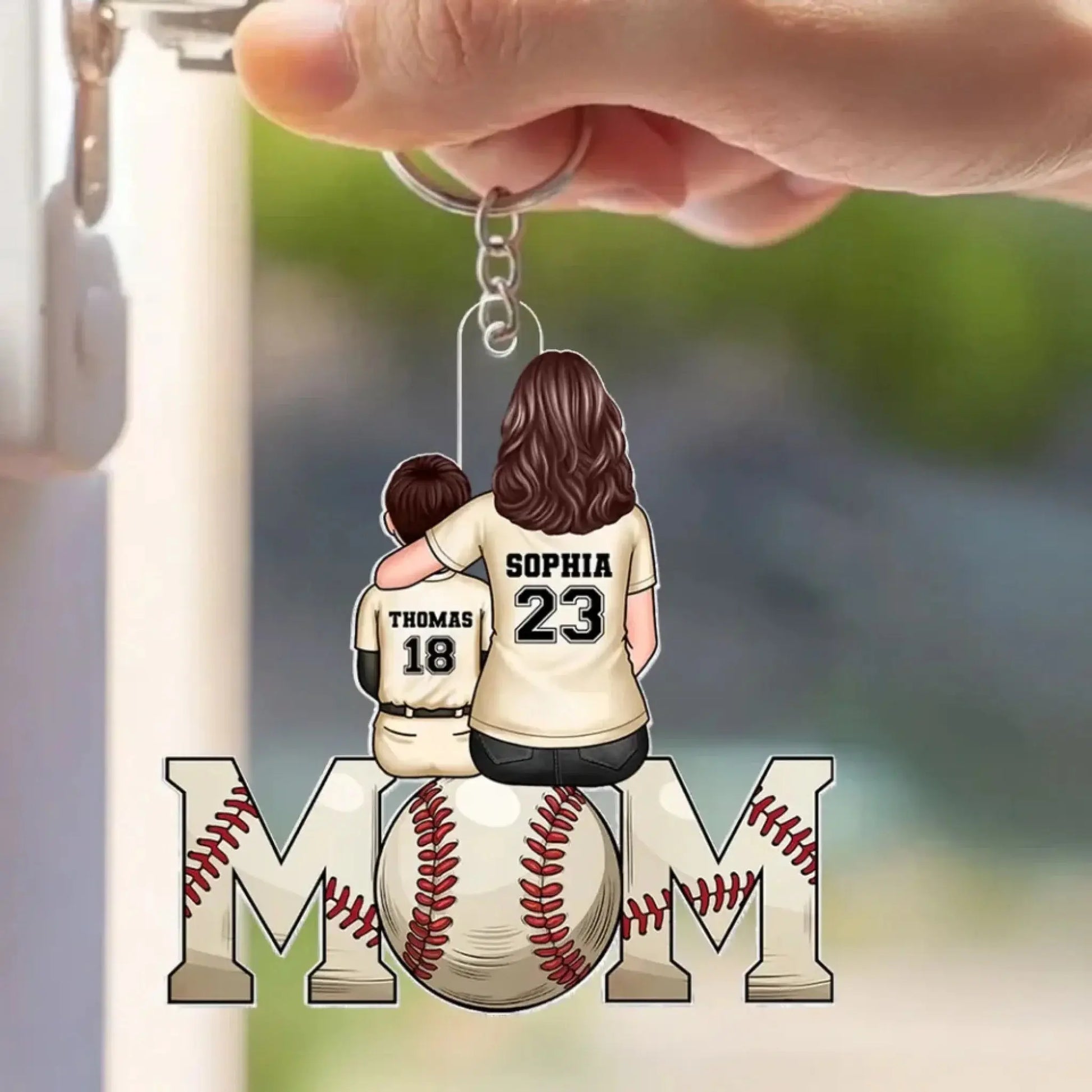 Baseball & Softball Mom with Kids – Personalized Acrylic Keychain – Custom Mother’s Day Gift for Sports Moms  Ezcustomize