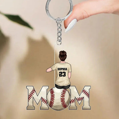 Baseball & Softball Mom with Kids – Personalized Acrylic Keychain – Custom Mother’s Day Gift for Sports Moms  Ezcustomize