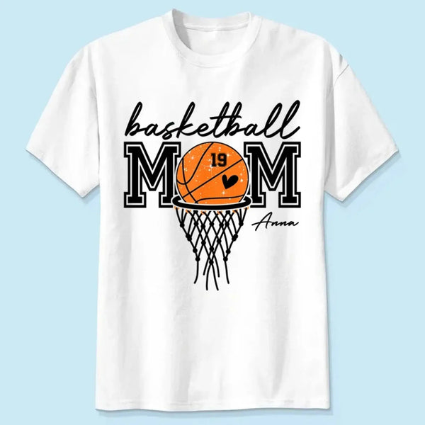 Basketball Mom Shirt – Personalized T-Shirt – Custom Gift for Basketball Mom or Dad on Game Day or Special Occasions