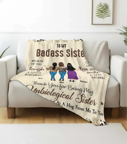 Because Of You I Laugh A Little Harder – Personalized Friendship Blanket Throw – Meaningful Birthday, Christmas & Thank You Gift for Friends  Ezcustomize