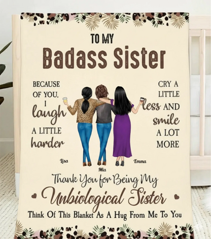 Because Of You I Laugh A Little Harder – Personalized Friendship Blanket Throw – Meaningful Birthday, Christmas & Thank You Gift for Friends  Ezcustomize