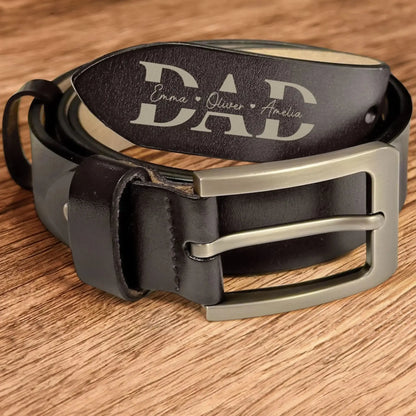 Belt Reminder We Love You For Dad - Personalized Engraved Leather Belt  Ezcustomize