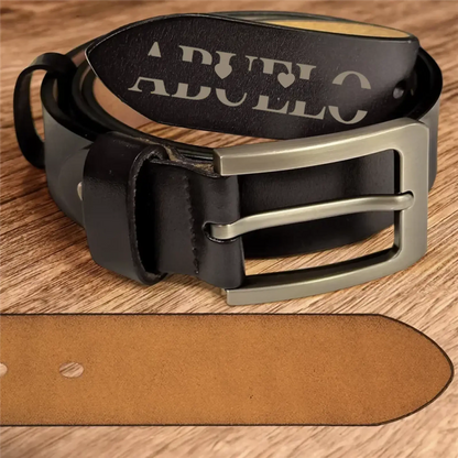 Belt Reminder We Love You For Dad - Personalized Engraved Leather Belt  Ezcustomize