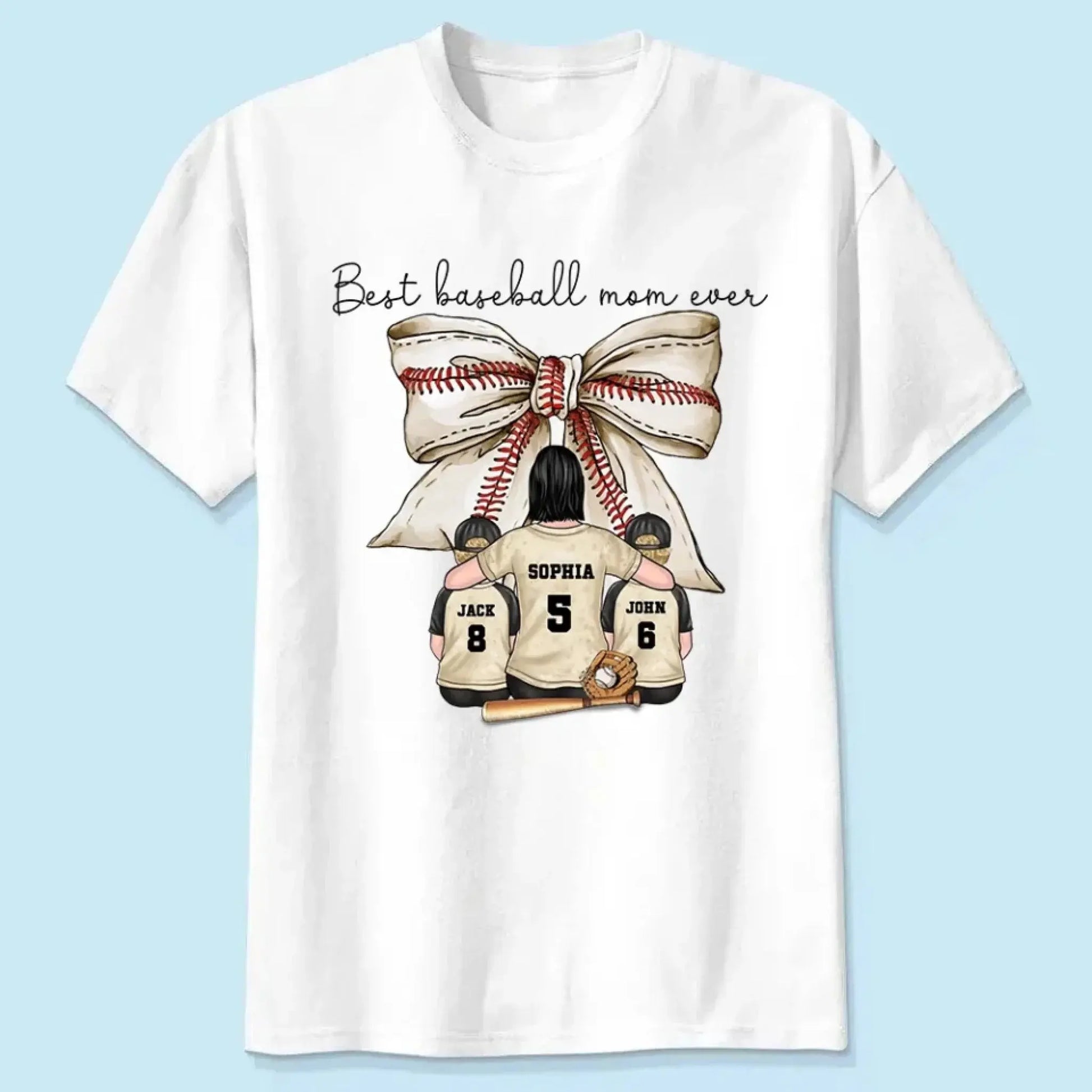 Best Baseball Mom Ever with Coquette Bow – Personalized T-Shirt, Custom Gift for Proud Sports Moms  Ezcustomize