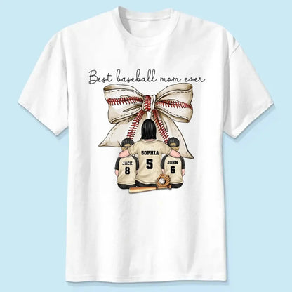 Best Baseball Mom Ever with Coquette Bow – Personalized T-Shirt, Custom Gift for Proud Sports Moms  Ezcustomize