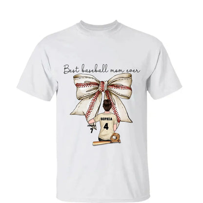Best Baseball Mom Ever with Coquette Bow – Personalized T-Shirt, Custom Gift for Proud Sports Moms  Ezcustomize