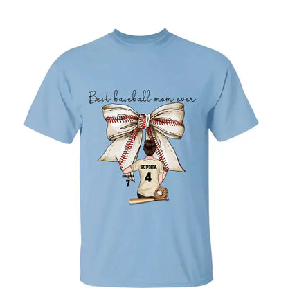 Best Baseball Mom Ever with Coquette Bow – Personalized T-Shirt, Custom Gift for Proud Sports Moms  Ezcustomize