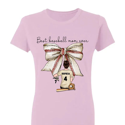 Best Baseball Mom Ever with Coquette Bow – Personalized T-Shirt, Custom Gift for Proud Sports Moms  Ezcustomize
