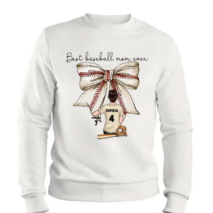 Best Baseball Mom Ever with Coquette Bow – Personalized T-Shirt, Custom Gift for Proud Sports Moms  Ezcustomize