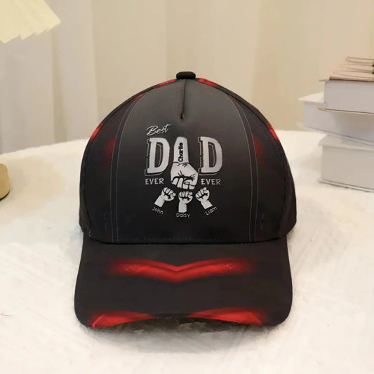 Best Dad Ever Fist Bump Design - Custom "Daddy’s Team" Cap - Perfect Anniversary & Father’s Day Gift  Ezcustomize