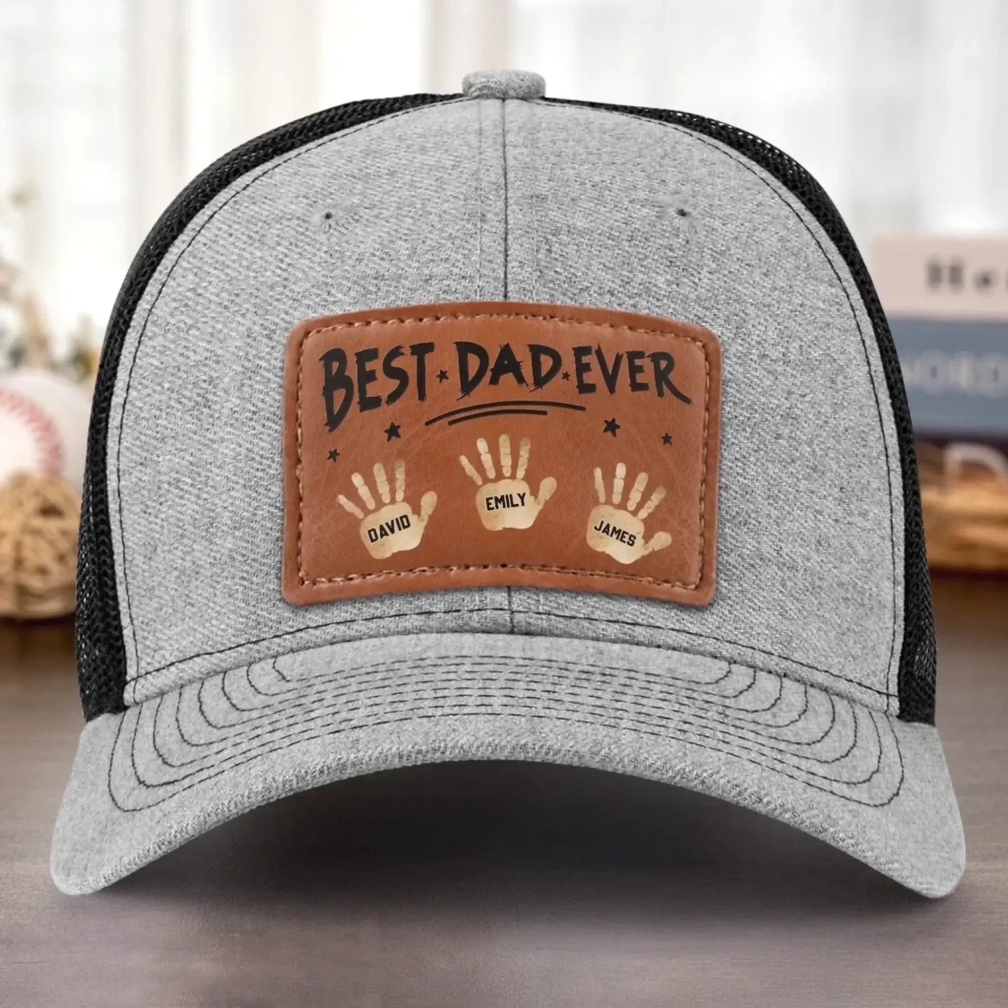Best Dad Ever Hat – Personalized Leather Patch Cap with Kids’ Names, Father’s Day Gift from Family or Grandkids  Ezcustomize