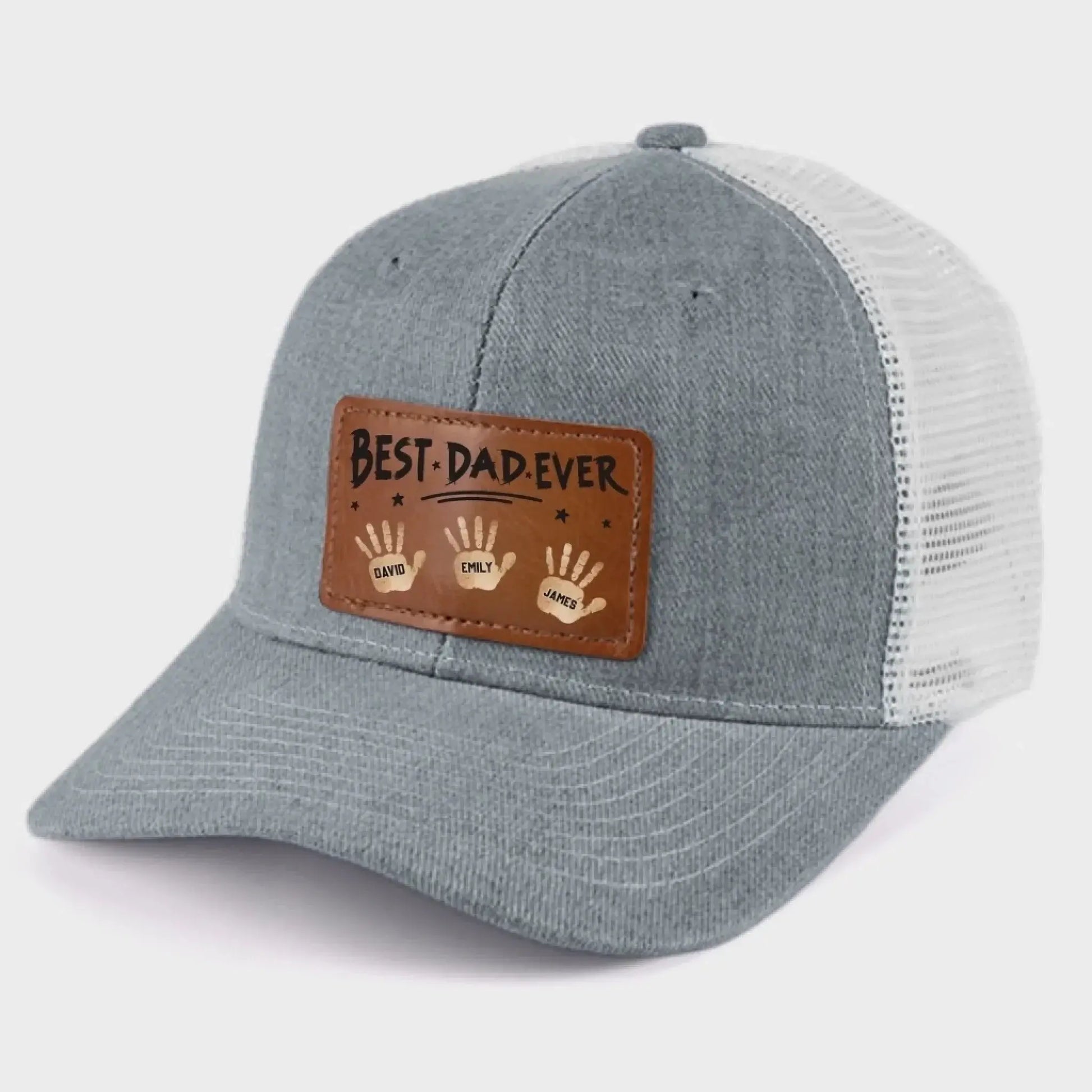 Best Dad Ever Hat – Personalized Leather Patch Cap with Kids’ Names, Father’s Day Gift from Family or Grandkids  Ezcustomize