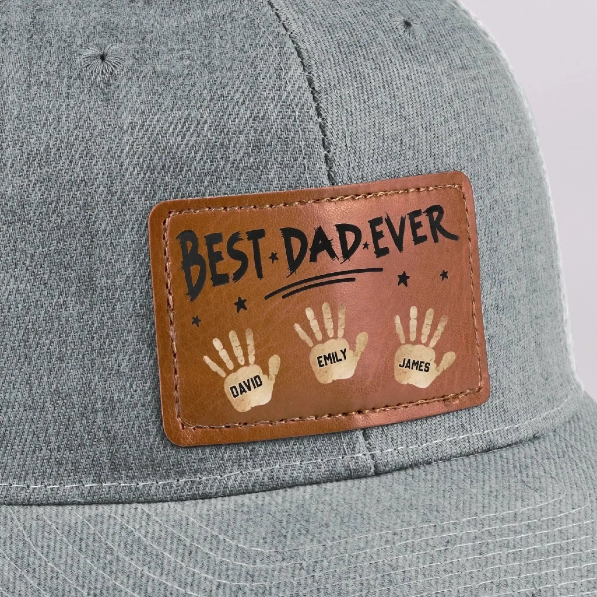 Best Dad Ever Hat – Personalized Leather Patch Cap with Kids’ Names, Father’s Day Gift from Family or Grandkids  Ezcustomize