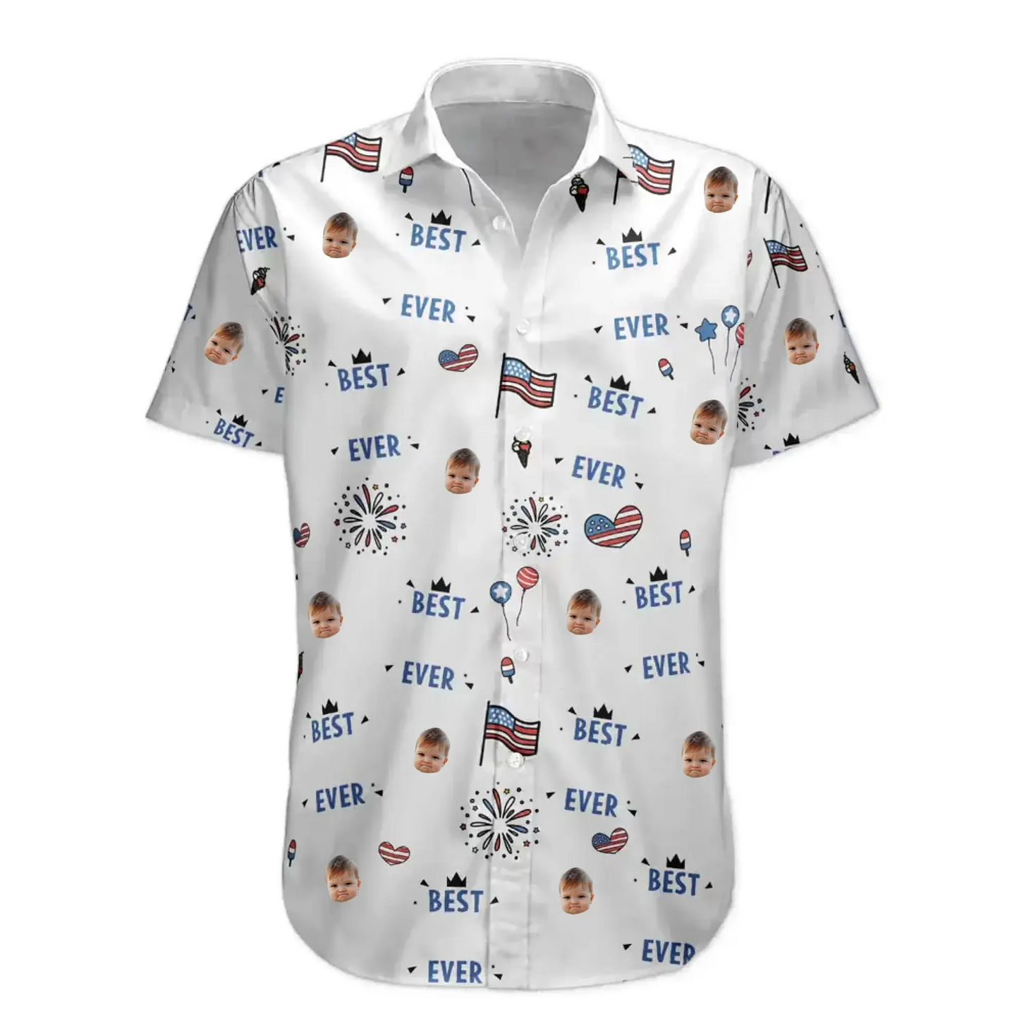 Custom Face Funny Photo Tropical Hibiscus Hawaii Tribal For Men, Women - Custom Photo Hawaiian Shirts