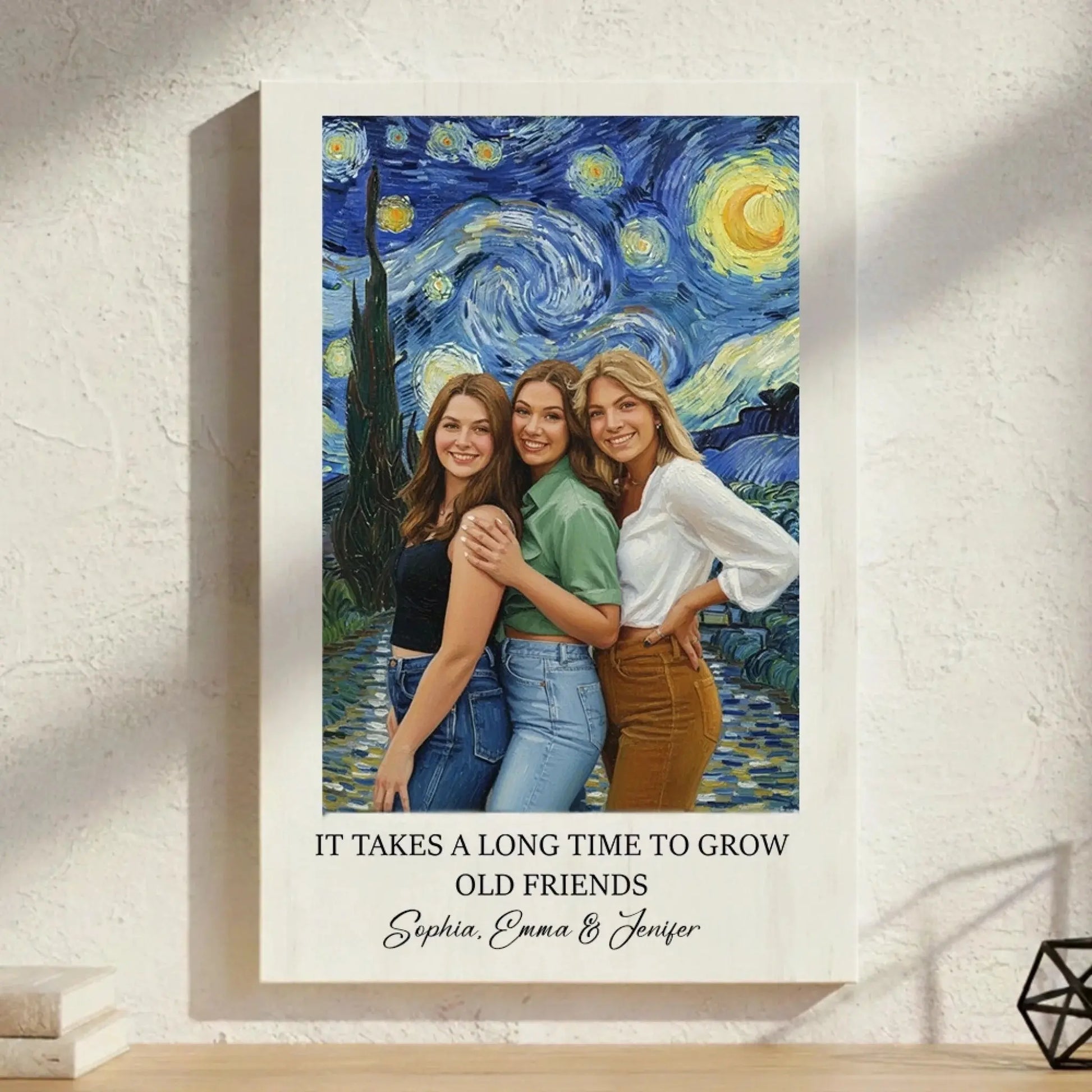 Best Friends Van Gogh Portrait – Personalized Photo Poster & Canvas, Custom Friendship Gift, Bestie Forever Wall Art  Ezcustomize