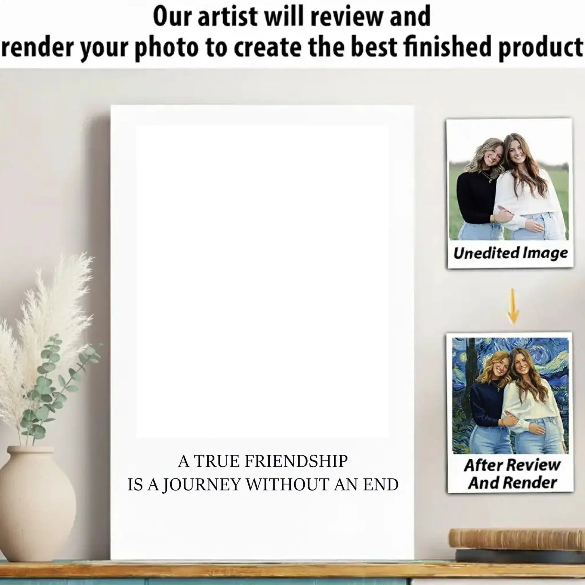 Best Friends Van Gogh Portrait – Personalized Photo Poster & Canvas, Custom Friendship Gift, Bestie Forever Wall Art  Ezcustomize