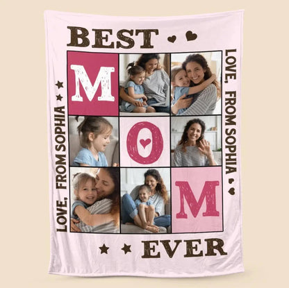 Best Mom Ever Photo Blanket – Personalized Custom Throw – Unique and Cozy Gift for Mother on Mother’s Day or Birthday  Ezcustomize