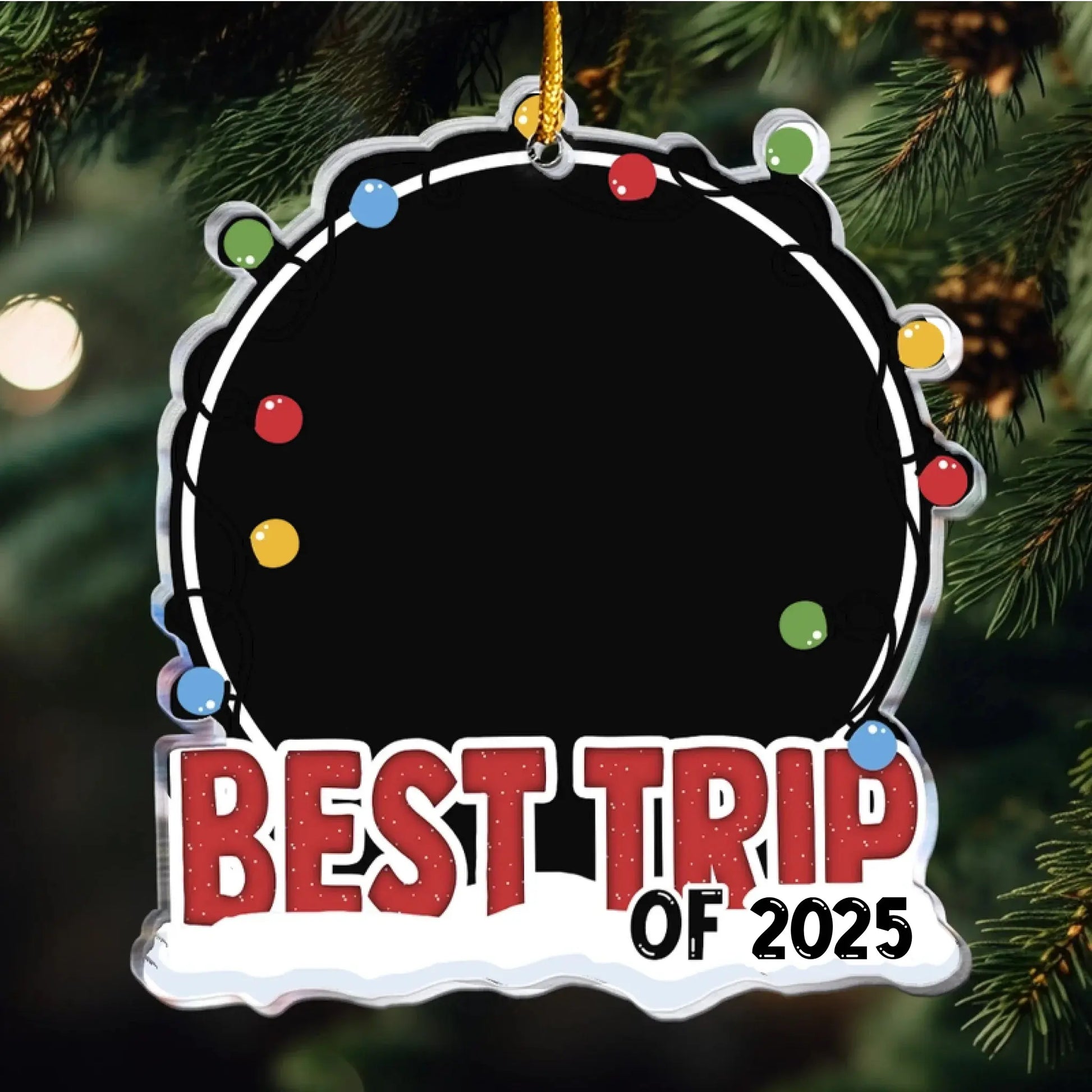 Best Trip of 2024 - Custom Acrylic Photo Ornament - Unique Travel Memory Gift for Couples, Friends, or Family  Ezcustomize