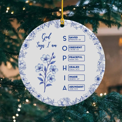Bible Verse Ceramic Ornament – Personalized Christian Christmas Tree Decoration – Meaningful Holiday Gift Filled with Love & Blessings  Ezcustomize