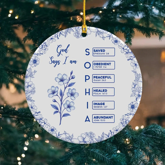 Bible Verse Ceramic Ornament – Personalized Christian Christmas Tree Decoration – Meaningful Holiday Gift Filled with Love & Blessings  Ezcustomize