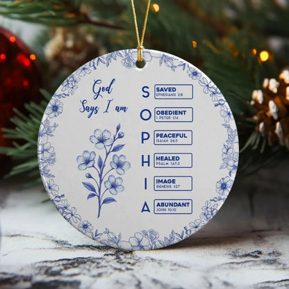 Bible Verse Ceramic Ornament – Personalized Christian Christmas Tree Decoration – Meaningful Holiday Gift Filled with Love & Blessings  Ezcustomize