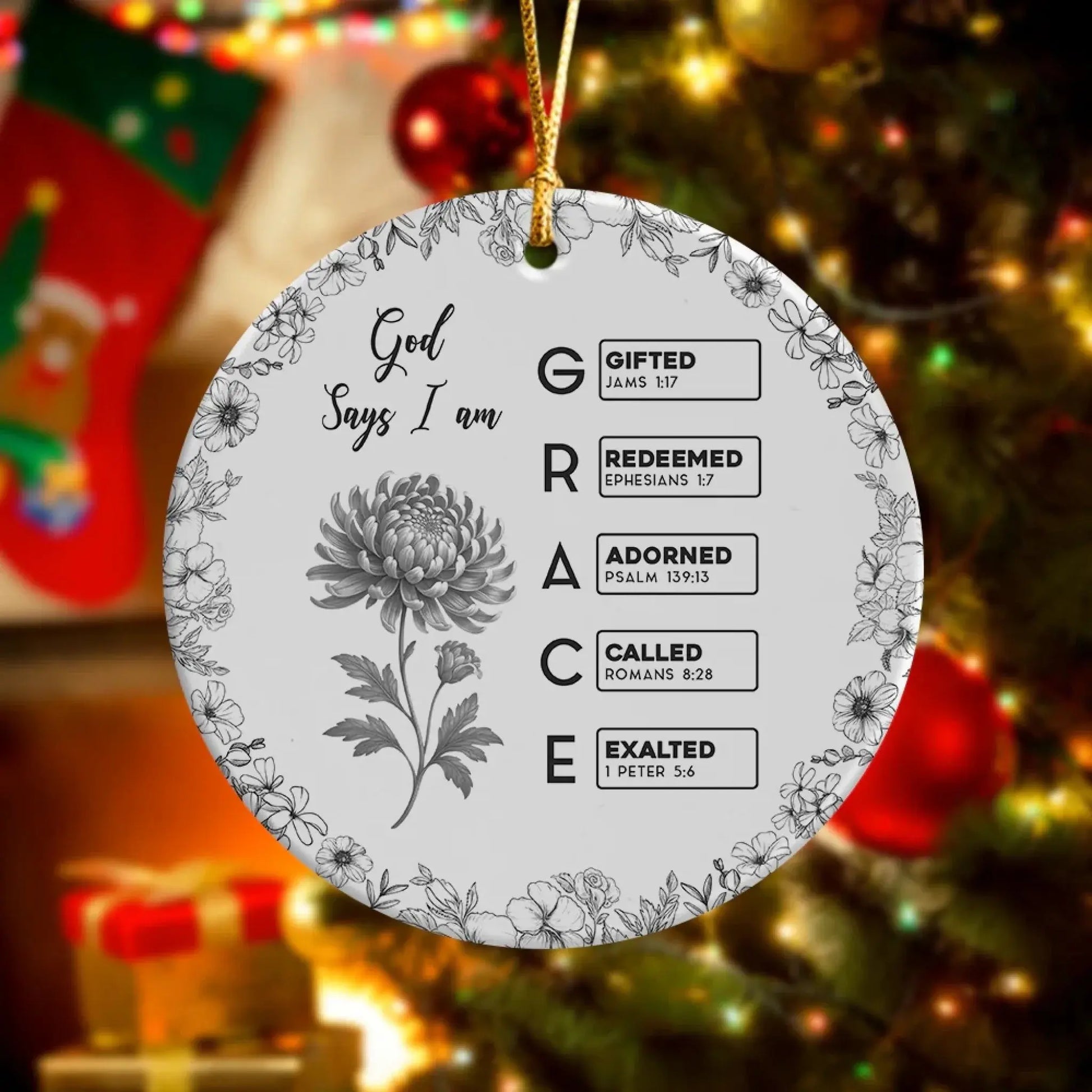Bible Verse Ceramic Ornament – Personalized Christian Christmas Tree Decoration – Meaningful Holiday Gift Filled with Love & Blessings  Ezcustomize