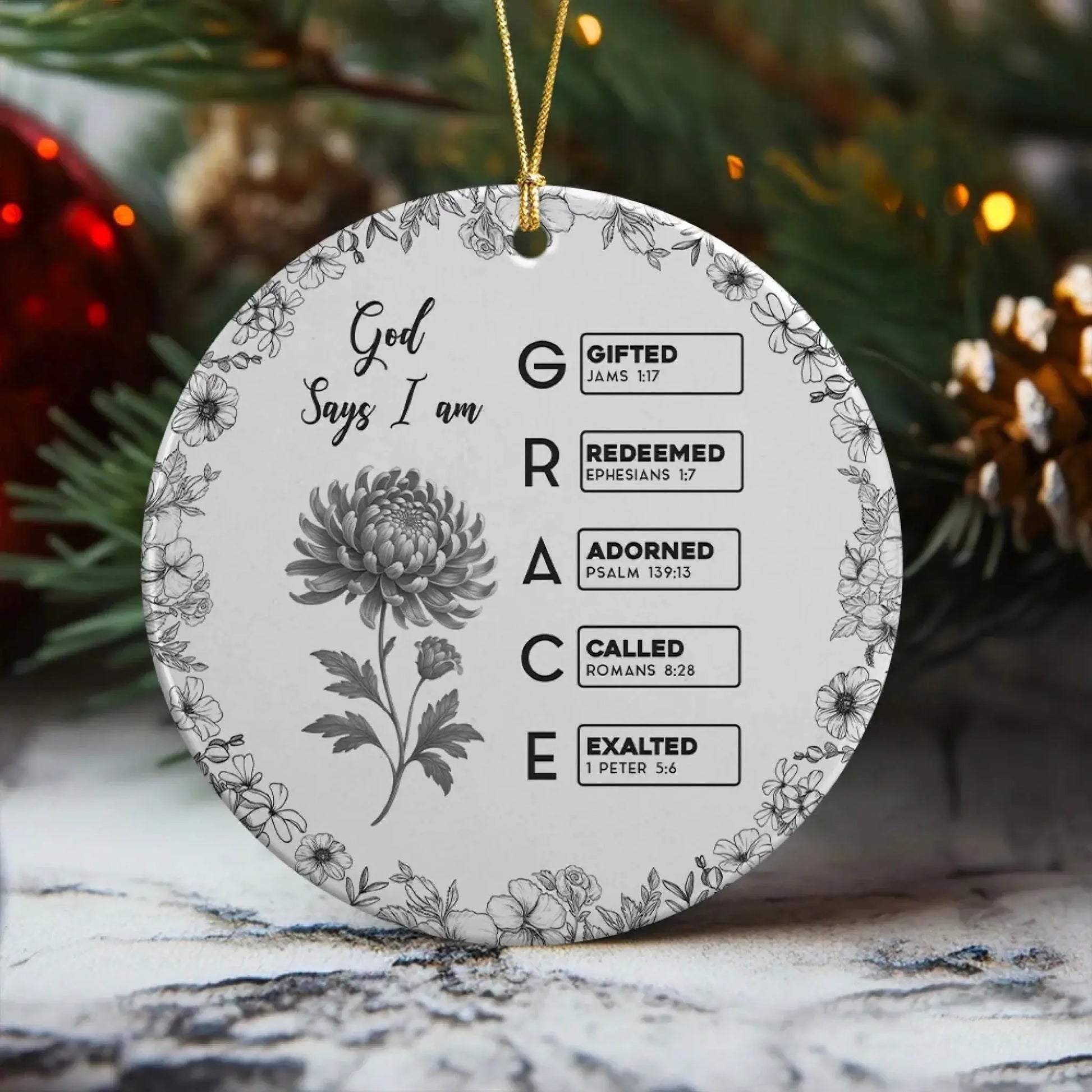 Bible Verse Ceramic Ornament – Personalized Christian Christmas Tree Decoration – Meaningful Holiday Gift Filled with Love & Blessings  Ezcustomize