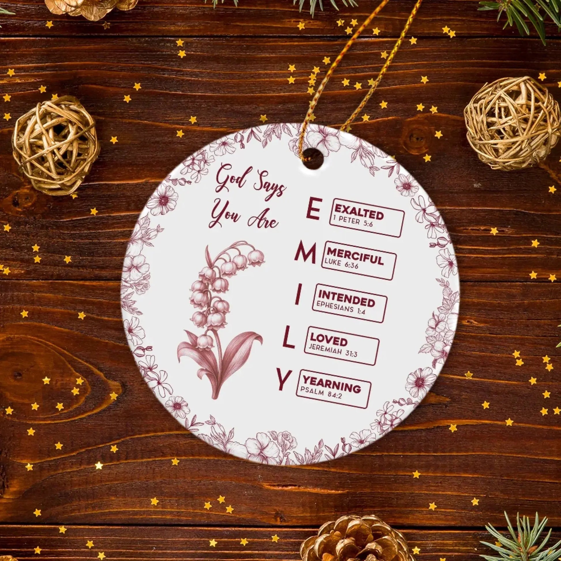 Bible Verse Ceramic Ornament – Personalized Christian Christmas Tree Decoration – Meaningful Holiday Gift Filled with Love & Blessings  Ezcustomize