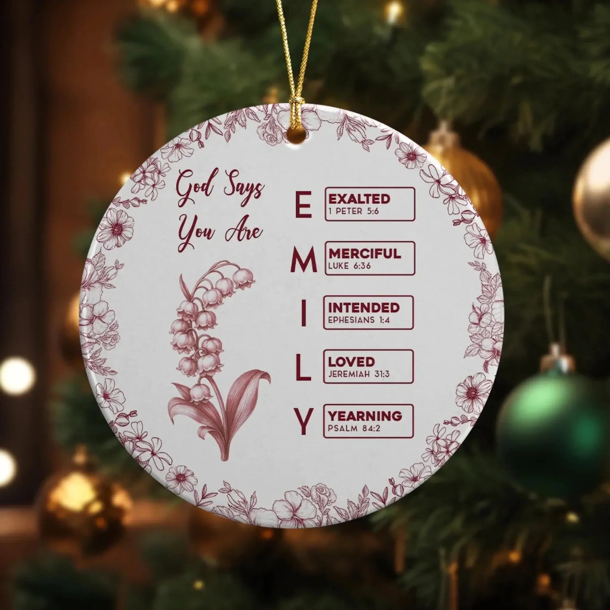 Bible Verse Ceramic Ornament – Personalized Christian Christmas Tree Decoration – Meaningful Holiday Gift Filled with Love & Blessings  Ezcustomize